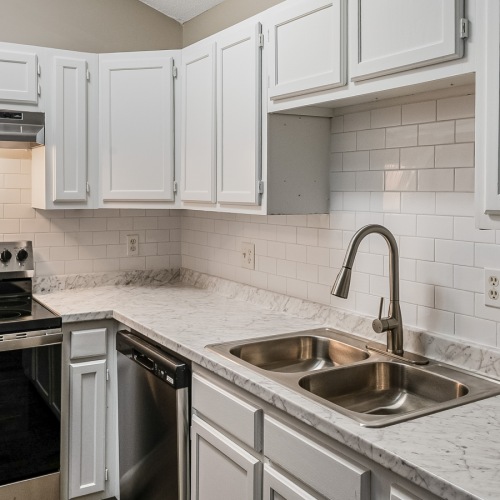 Renovated Apartment Kitchen at Jamestown Landing Renovated Apartment Kitchen